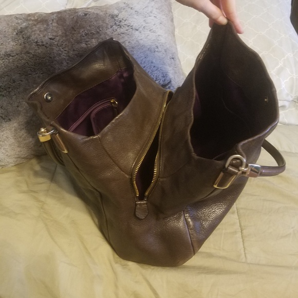 Coach Phoebe Brown Pebbled Leather Handbag - Picture 4 of 8